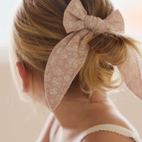 Organic Cotton Bow - Rosalie Field Rose Childrens Hair Bow from Jamie Kay USA