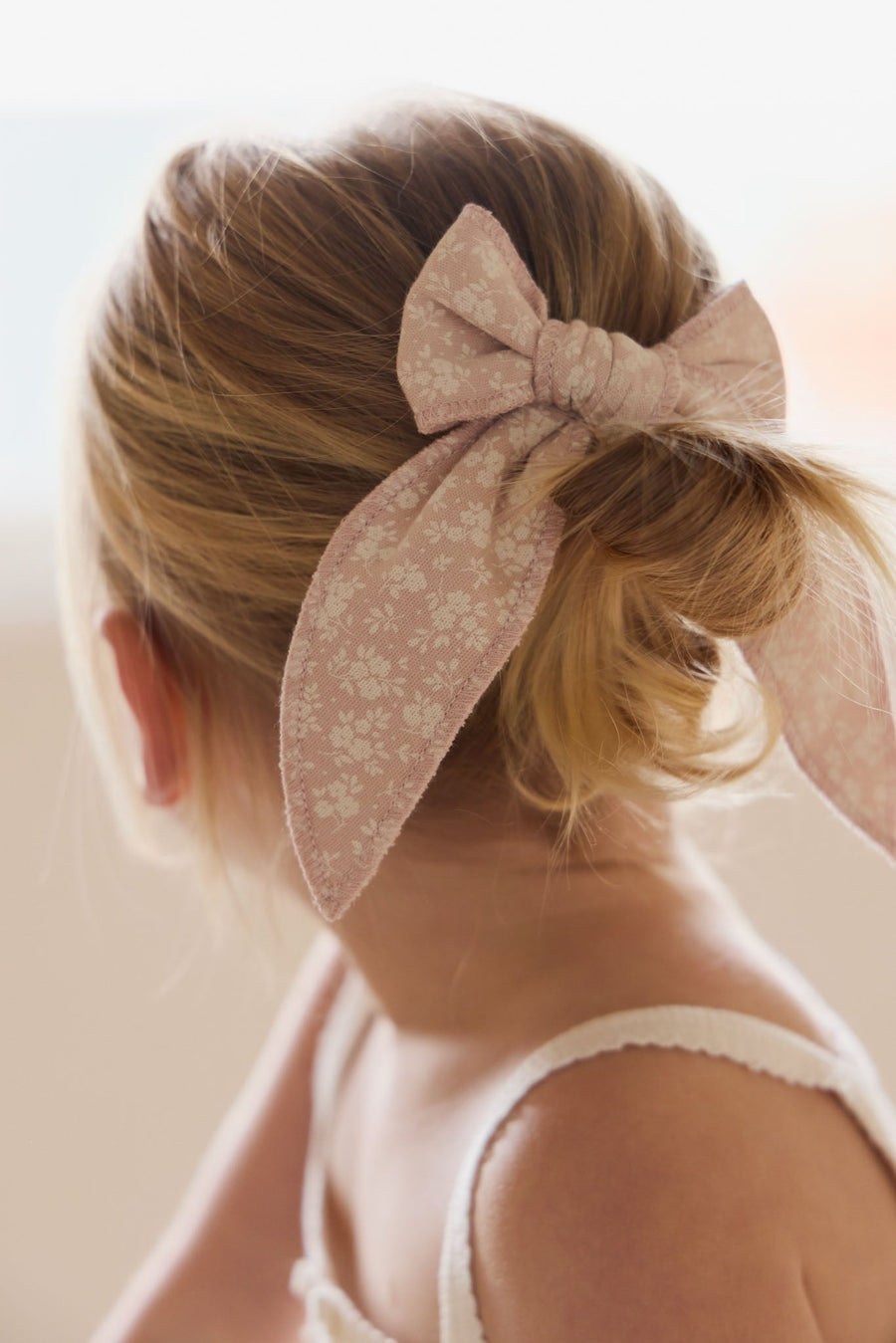 Organic Cotton Bow - Rosalie Field Rose Childrens Hair Bow from Jamie Kay USA