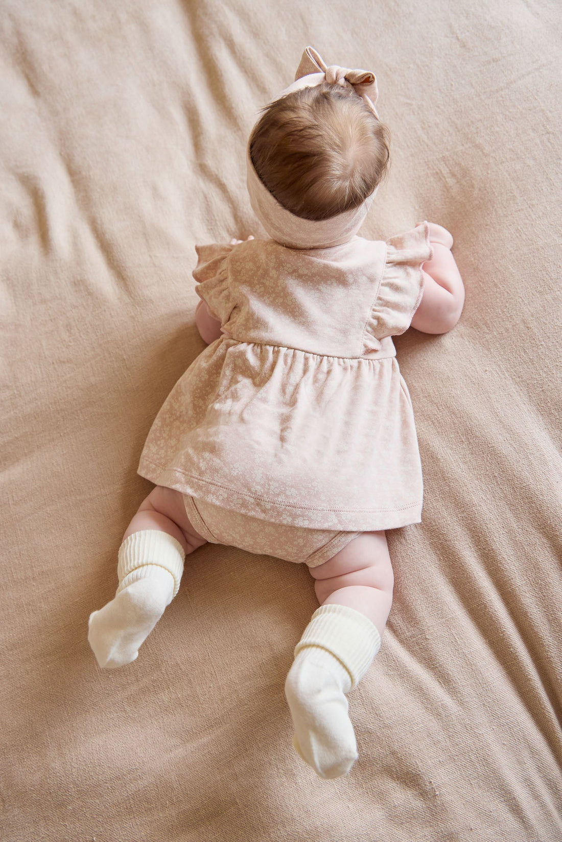 Organic Cotton Elianna Playsuit - Rosalie Field Rose Childrens Playsuit from Jamie Kay USA