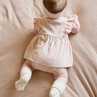 Organic Cotton Elianna Playsuit - Rosalie Field Rose Childrens Playsuit from Jamie Kay USA