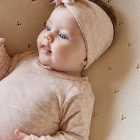 Organic Cotton Long Sleeve Bodysuit - Rosalie Field Rose Childrens Bodysuit from Jamie Kay USA