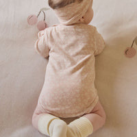 Organic Cotton Long Sleeve Bodysuit - Rosalie Field Rose Childrens Bodysuit from Jamie Kay USA