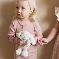 Organic Cotton Modal Long Sleeve Henley - Peony Marle Childrens Top from Jamie Kay USA