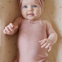 Organic Cotton Modal Singlet Bodysuit - Peony Marle Childrens Bodysuit from Jamie Kay USA