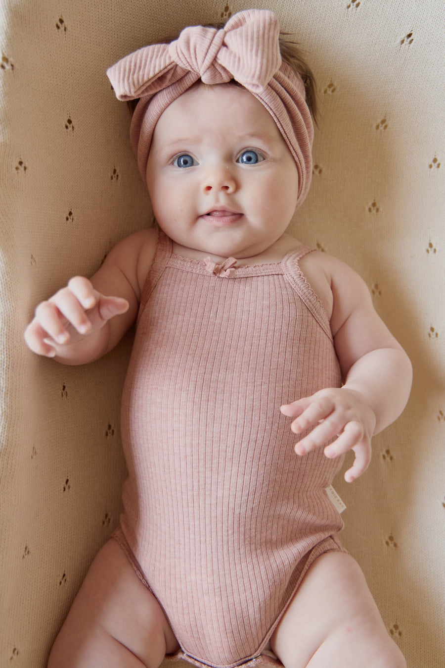 Organic Cotton Modal Singlet Bodysuit - Peony Marle Childrens Bodysuit from Jamie Kay USA