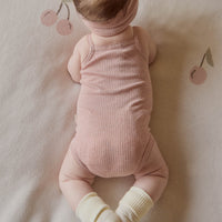 Organic Cotton Modal Singlet Bodysuit - Peony Marle Childrens Bodysuit from Jamie Kay USA