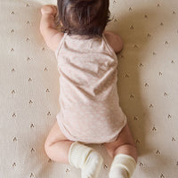 Organic Cotton Bridget Singlet Bodysuit - Rosalie Field Rose Childrens Bodysuit from Jamie Kay USA