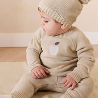 Ethan Jumper - Biscuit Jacquard Fresh Apple Childrens Jumper from Jamie Kay USA