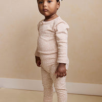 Organic Cotton Everyday Legging - Rosalie Field Rose Childrens Legging from Jamie Kay USA