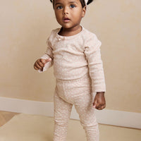 Organic Cotton Everyday Legging - Rosalie Field Rose Childrens Legging from Jamie Kay USA