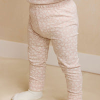 Organic Cotton Everyday Legging - Rosalie Field Rose Childrens Legging from Jamie Kay USA