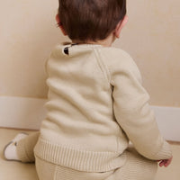 Ethan Jumper - Biscuit Jacquard Fresh Apple Childrens Jumper from Jamie Kay USA