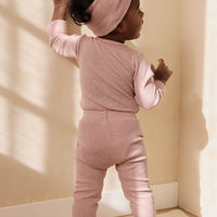 Organic Cotton Modal Long Sleeve Bodysuit - Peony Marle Childrens Bodysuit from Jamie Kay USA