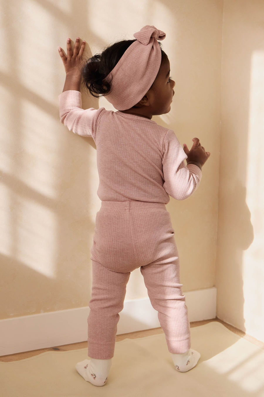 Organic Cotton Modal Long Sleeve Bodysuit - Peony Marle Childrens Bodysuit from Jamie Kay USA