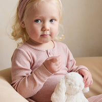 Organic Cotton Modal Long Sleeve Henley - Peony Marle Childrens Top from Jamie Kay USA