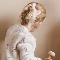 Organic Cotton Bow - Rosalie Field Rose Childrens Hair Bow from Jamie Kay USA