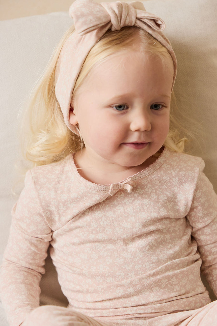 Organic Cotton Long Sleeve Top - Rosalie Field Rose Childrens Top from Jamie Kay USA