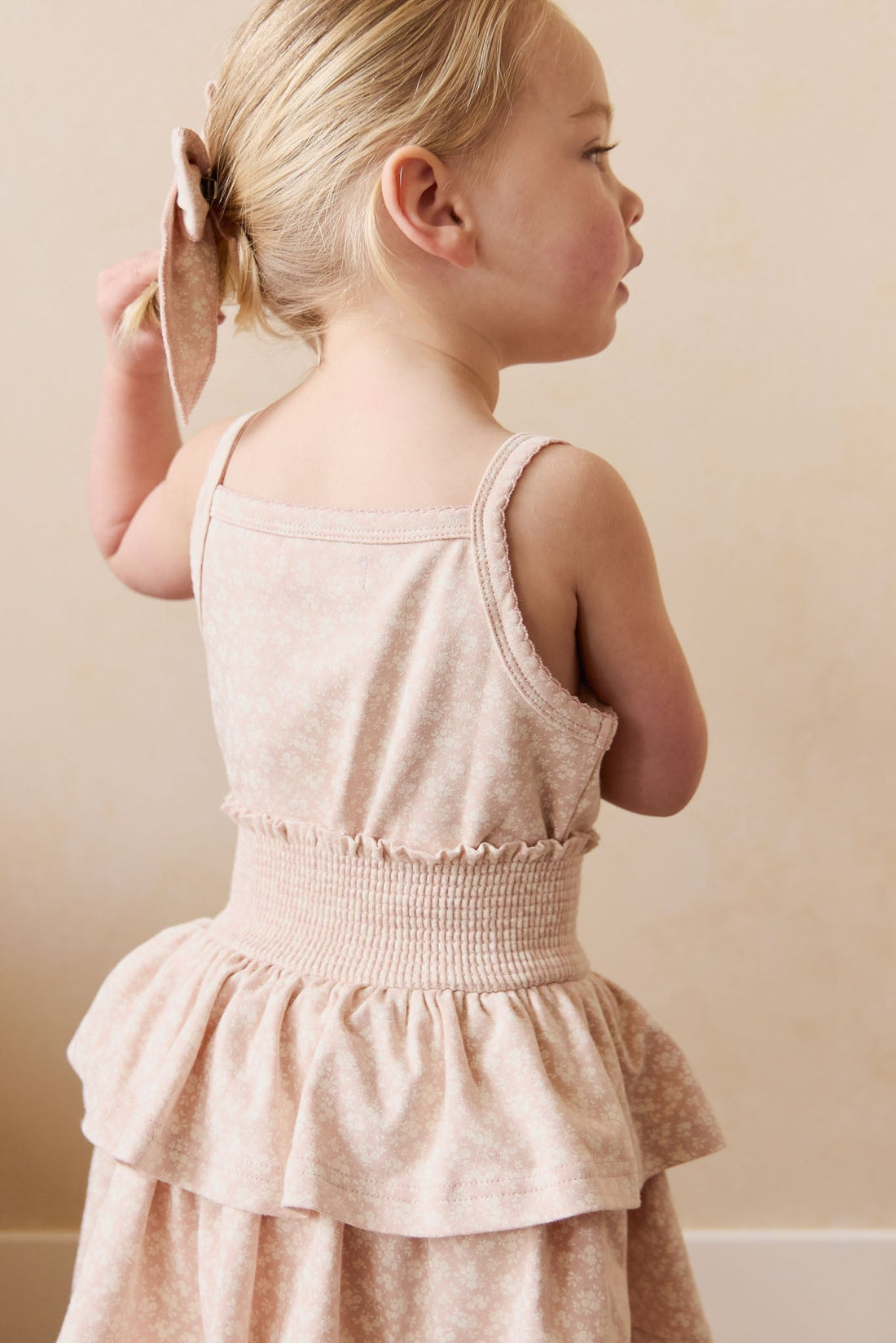 Organic Cotton Singlet - Rosalie Field Rose Childrens Singlet from Jamie Kay USA