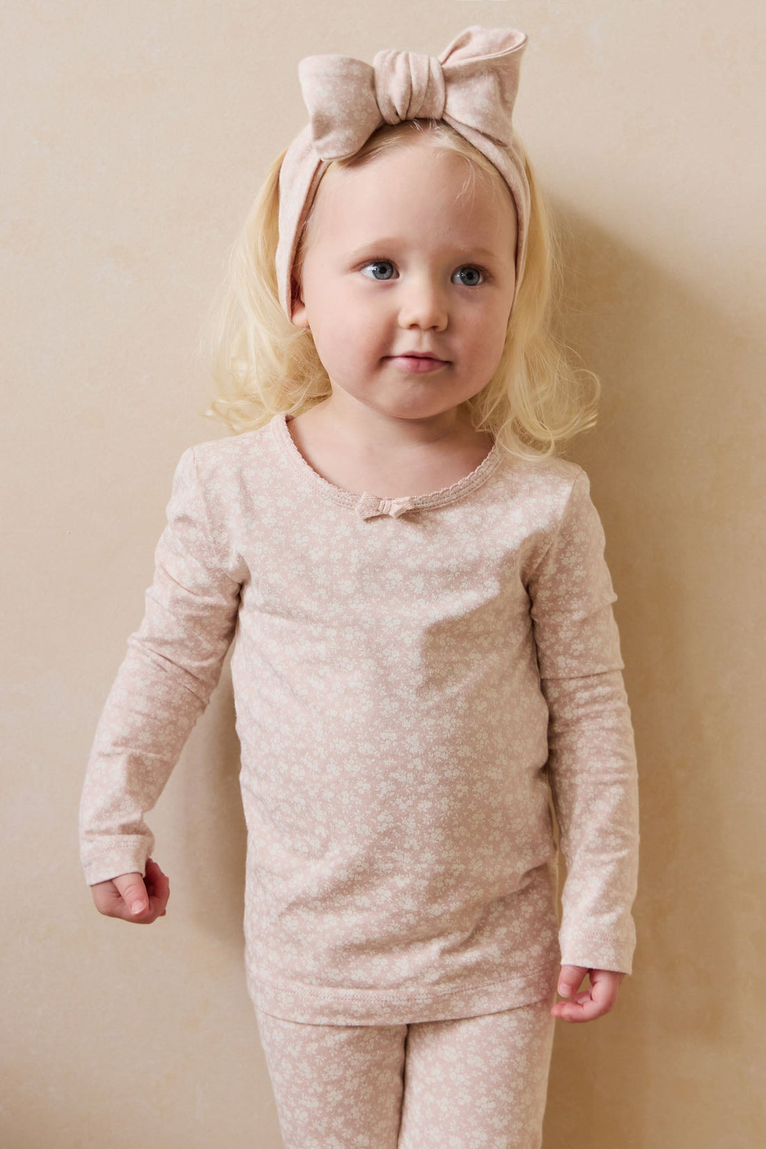 Organic Cotton Long Sleeve Top - Rosalie Field Rose Childrens Top from Jamie Kay USA