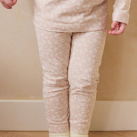 Organic Cotton Everyday Legging - Rosalie Field Rose Childrens Legging from Jamie Kay USA