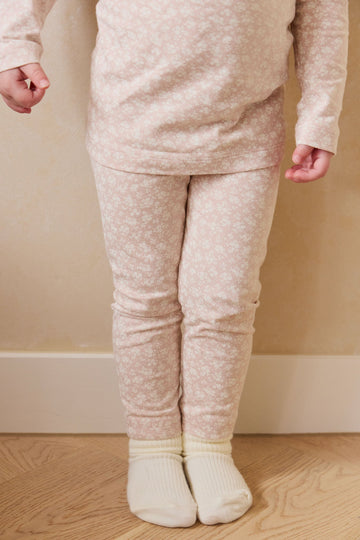 Organic Cotton Everyday Legging - Rosalie Field Rose Childrens Legging from Jamie Kay USA