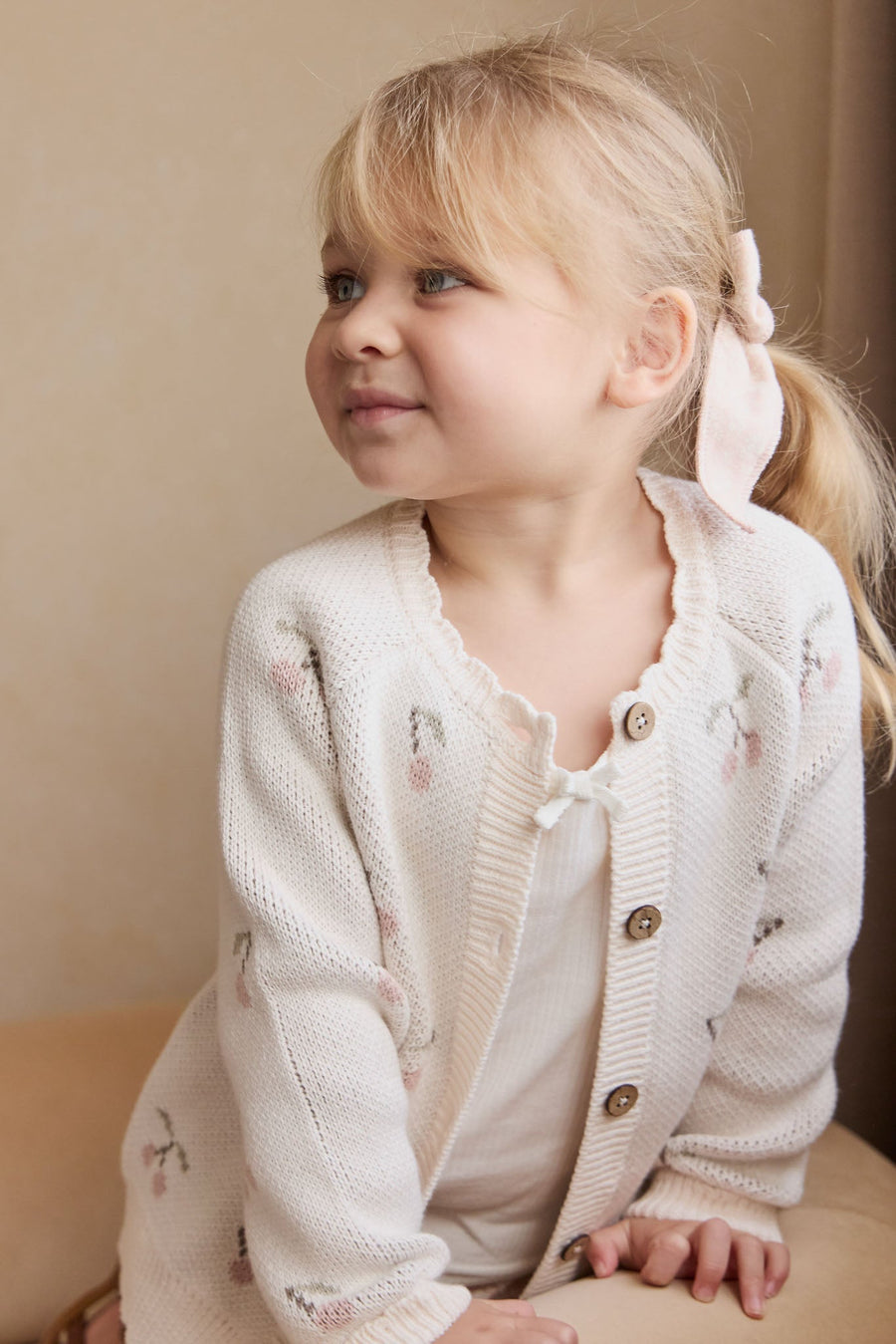 Delilah Cardigan - Cherry Love Blush Childrens Cardigan from Jamie Kay USA