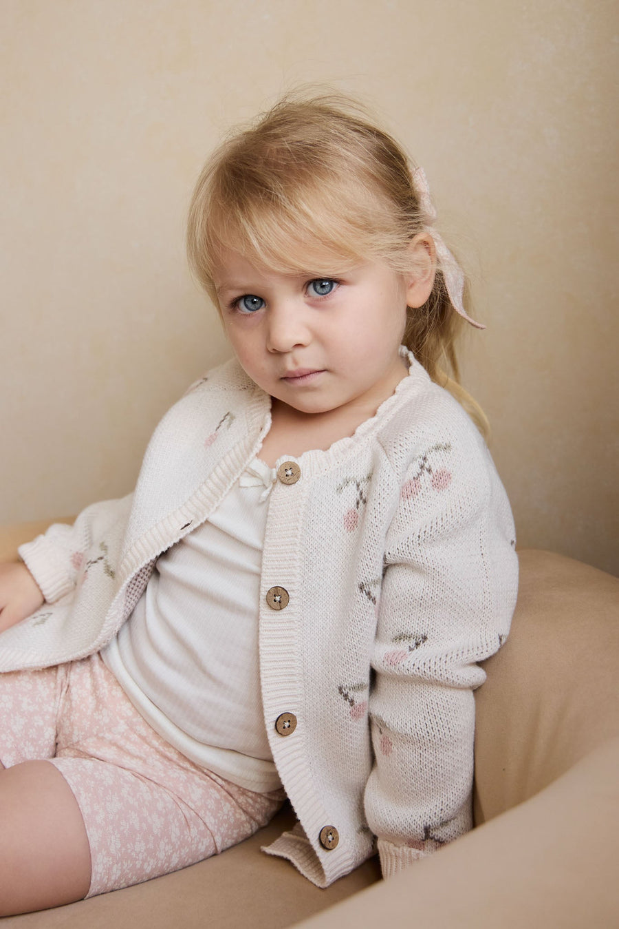 Delilah Cardigan - Cherry Love Blush Childrens Cardigan from Jamie Kay USA