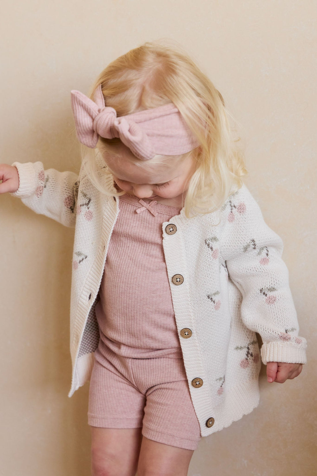 Delilah Cardigan - Cherry Love Blush Childrens Cardigan from Jamie Kay USA