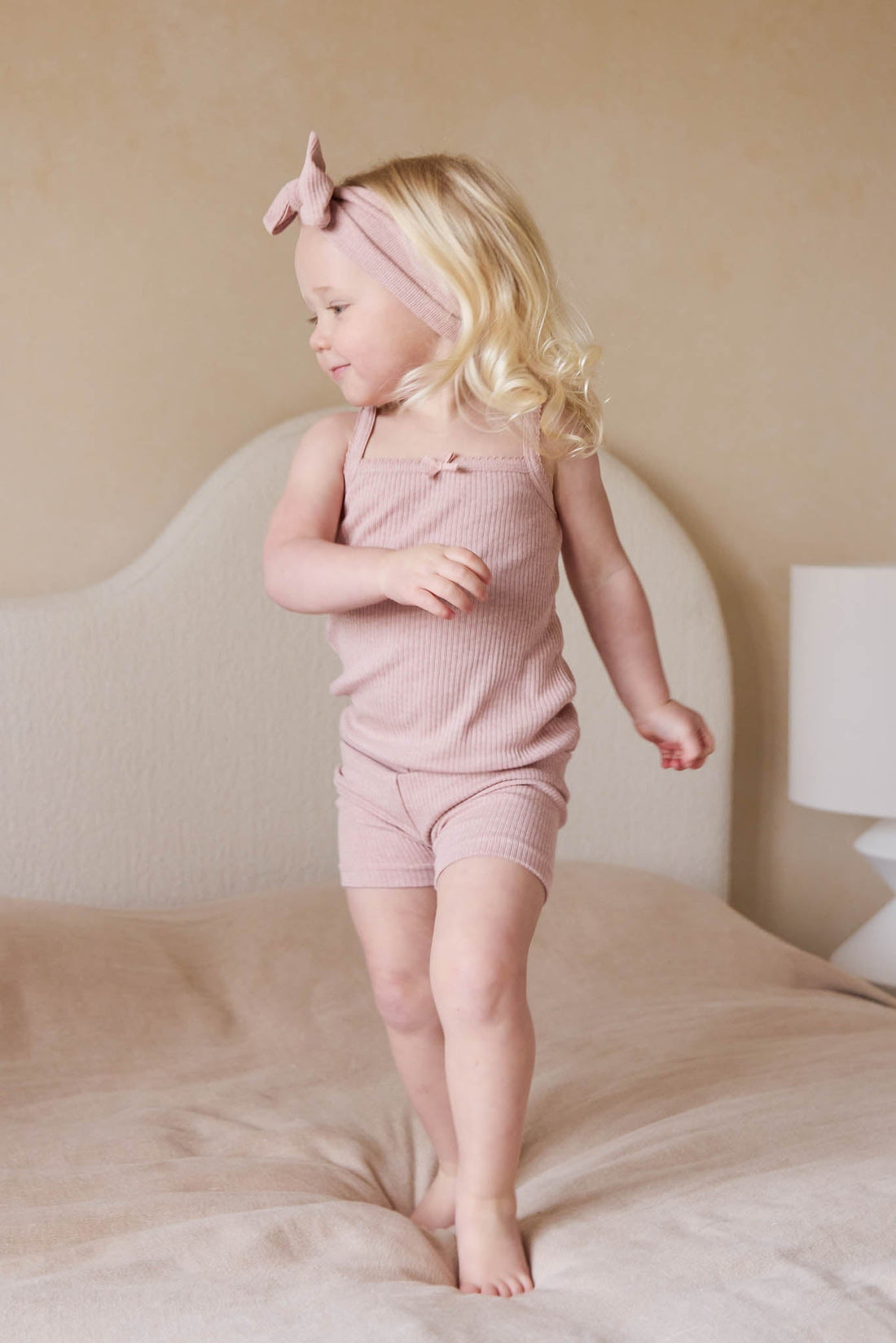 Organic Cotton Modal Singlet - Peony Marle Childrens Singlet from Jamie Kay USA