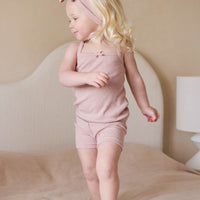 Organic Cotton Modal Singlet - Peony Marle Childrens Singlet from Jamie Kay USA