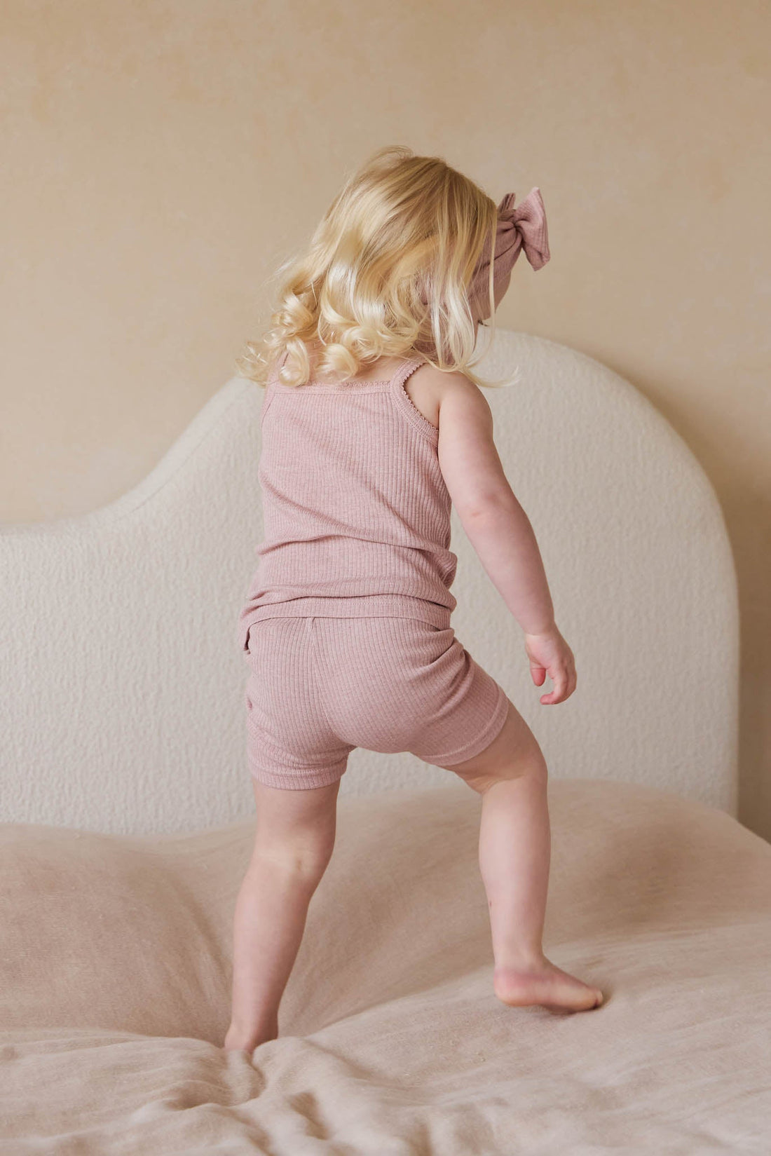 Organic Cotton Modal Singlet - Peony Marle Childrens Singlet from Jamie Kay USA