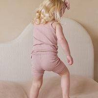 Organic Cotton Modal Elisa Short - Peony Marle Childrens Short from Jamie Kay USA