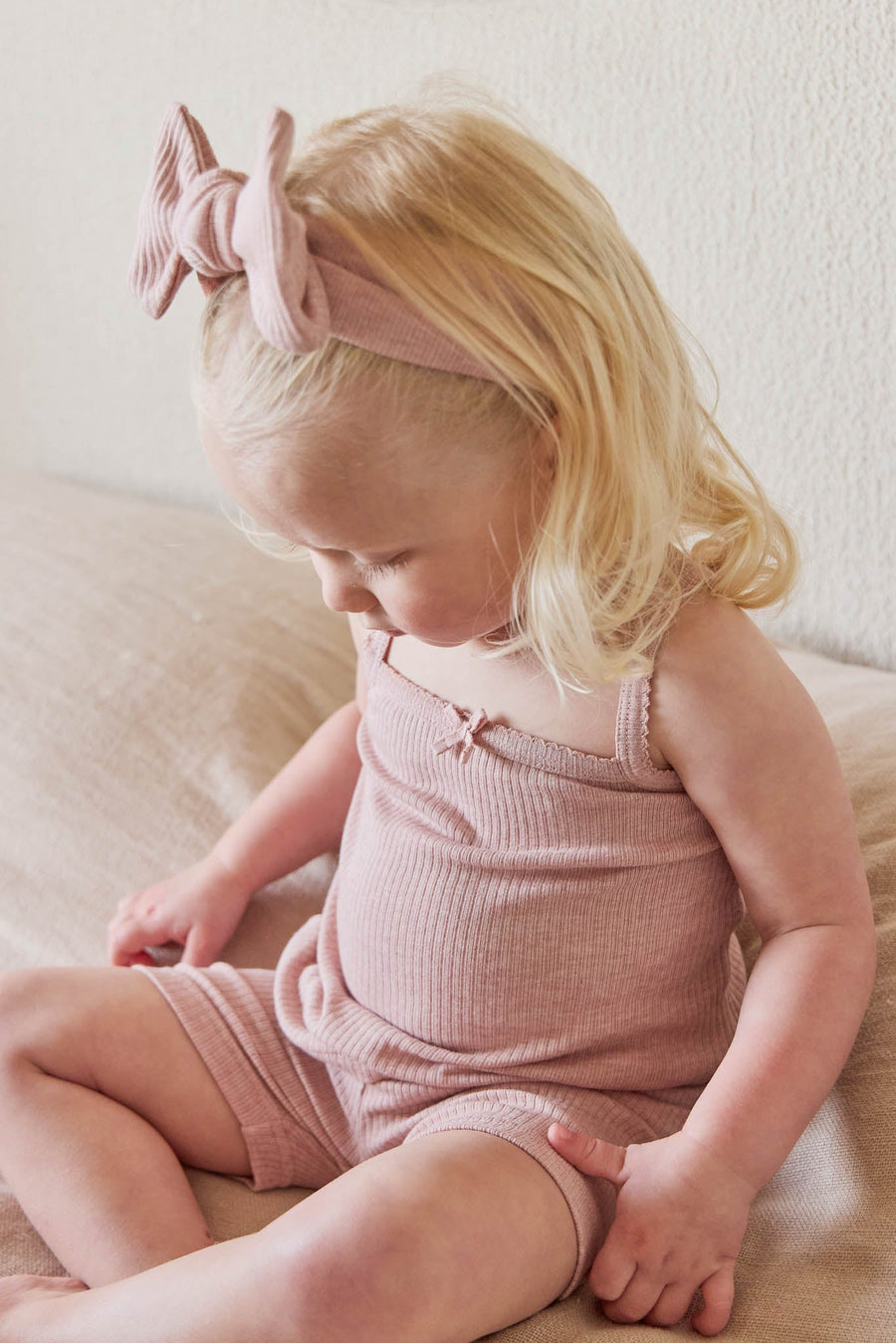 Organic Cotton Modal Singlet - Peony Marle Childrens Singlet from Jamie Kay USA