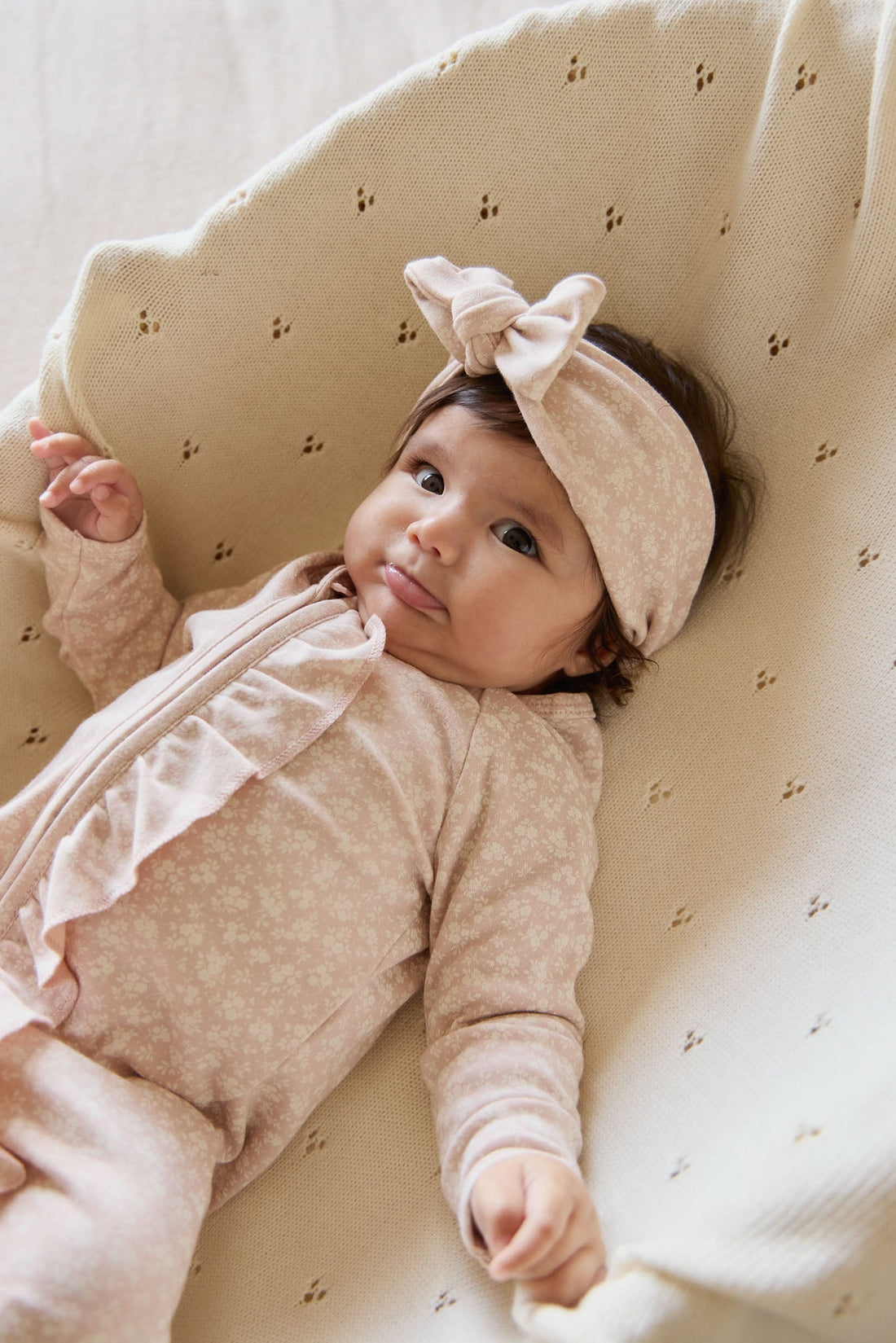 Organic Cotton Melanie Onepiece - Rosalie Field Rose Childrens Onepiece from Jamie Kay USA