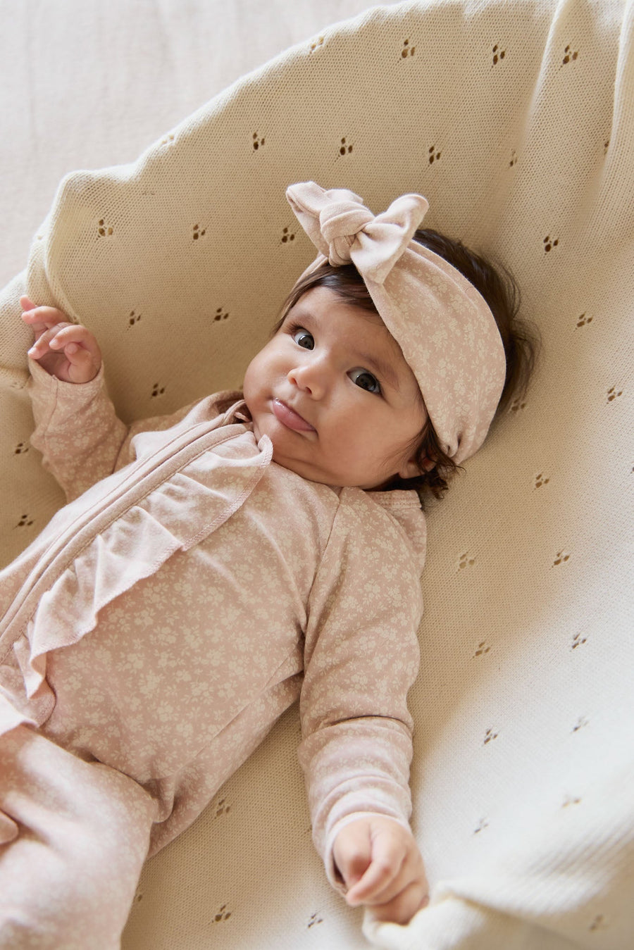 Organic Cotton Melanie Onepiece - Rosalie Field Rose Childrens Onepiece from Jamie Kay USA