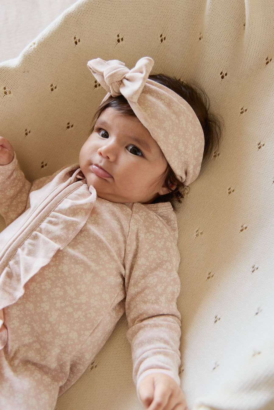 Organic Cotton Headband - Rosalie Field Rose Childrens Headband from Jamie Kay USA