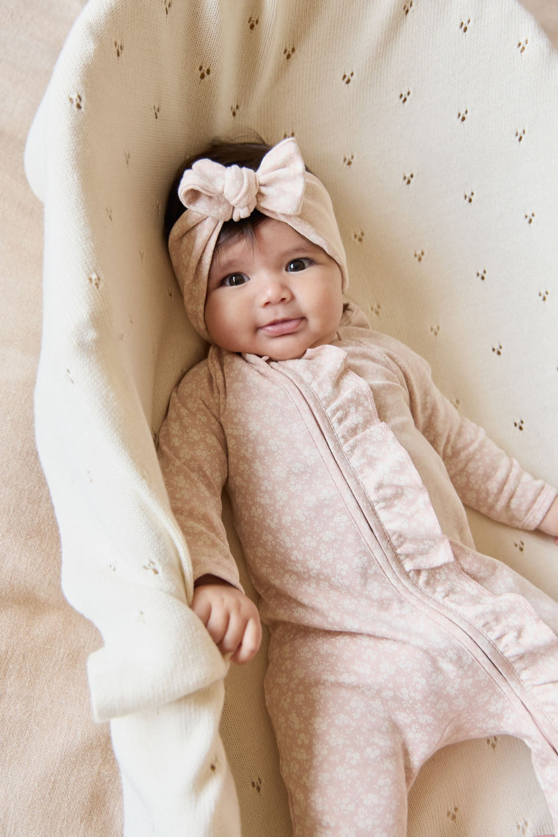 Organic Cotton Melanie Onepiece - Rosalie Field Rose Childrens Onepiece from Jamie Kay USA