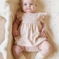 Organic Cotton Elianna Playsuit - Rosalie Field Rose Childrens Playsuit from Jamie Kay USA