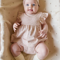 Organic Cotton Elianna Playsuit - Rosalie Field Rose Childrens Playsuit from Jamie Kay USA