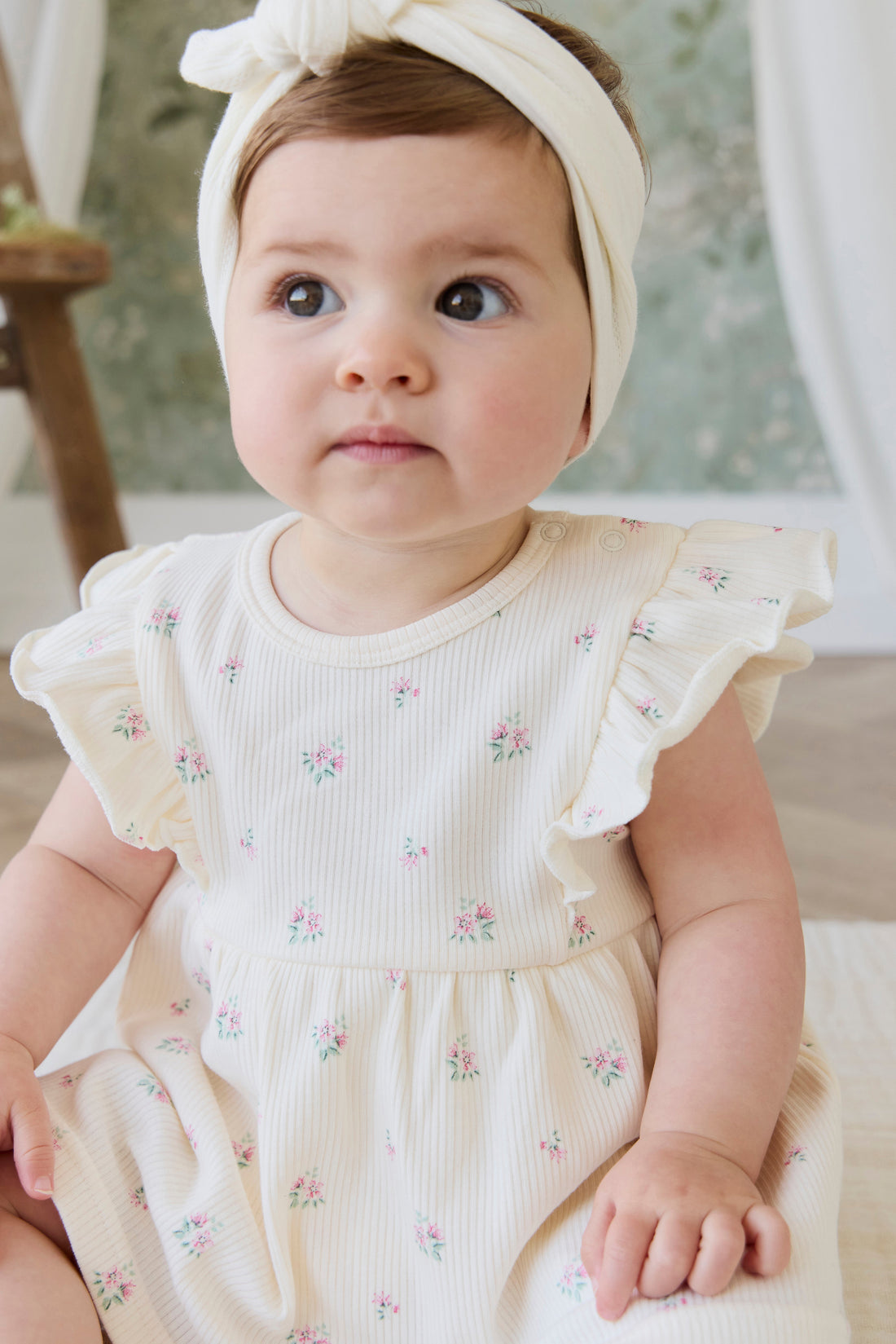 Organic Cotton Rib Elianna Playsuit - Emma Whisper Childrens Playsuit from Jamie Kay USA