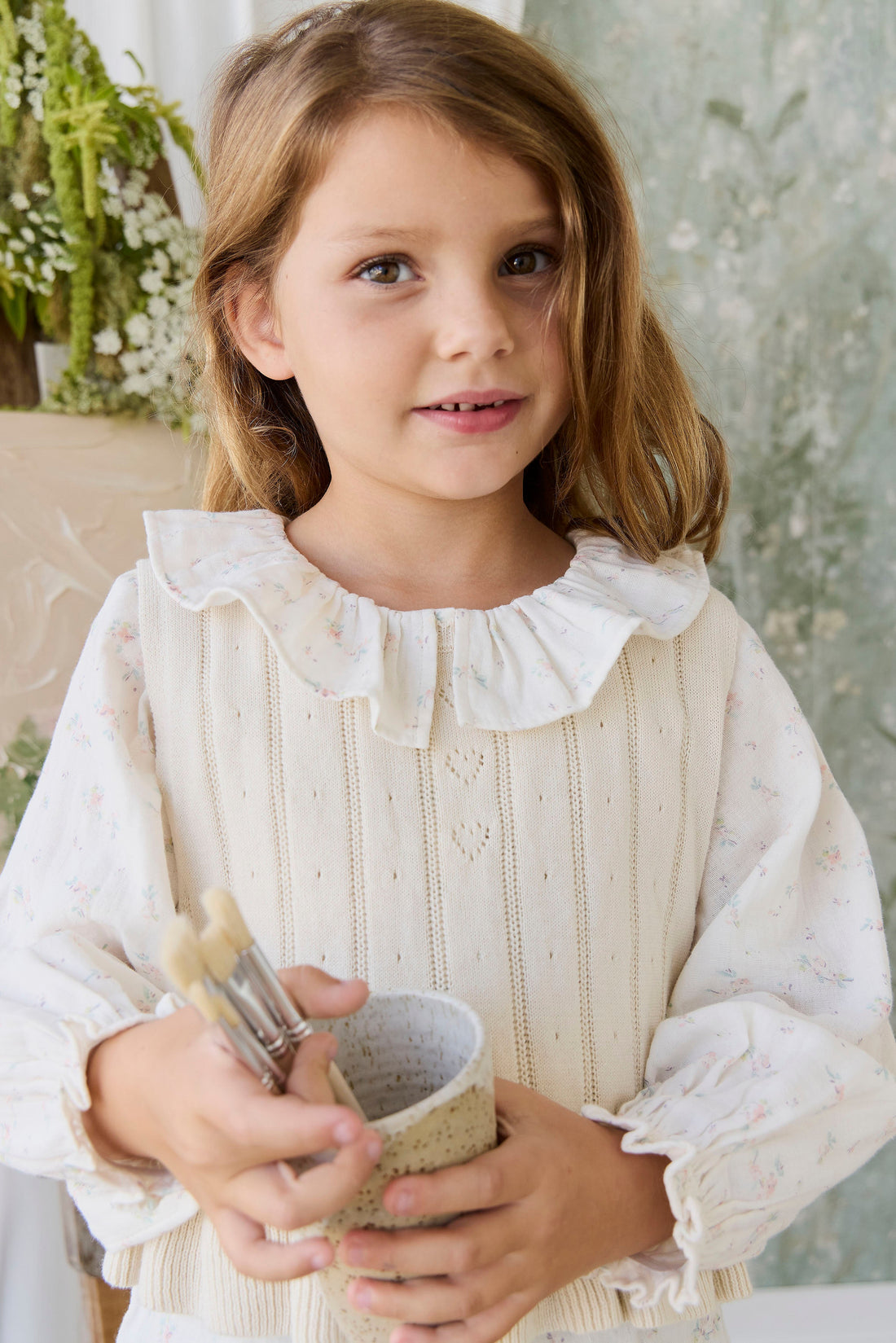 Organic Cotton Muslin Christabel Blouse - Solange Snow Childrens Top from Jamie Kay USA