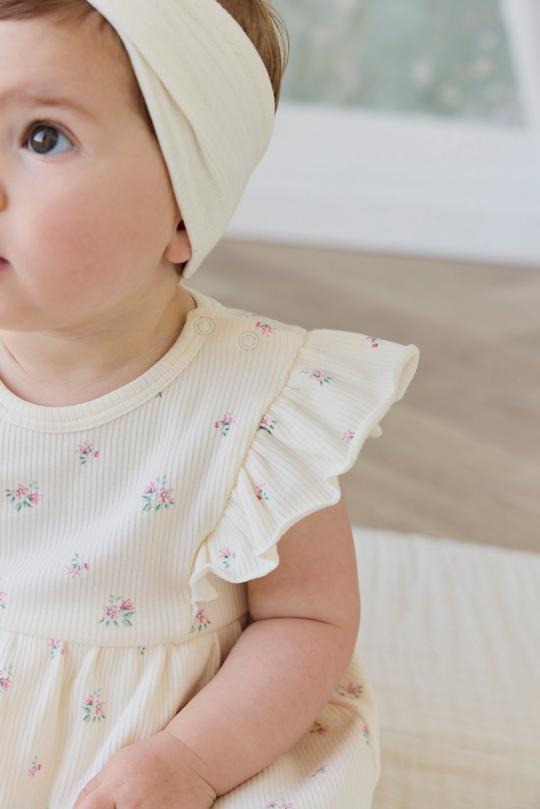 Organic Cotton Rib Elianna Playsuit - Emma Whisper Childrens Playsuit from Jamie Kay USA