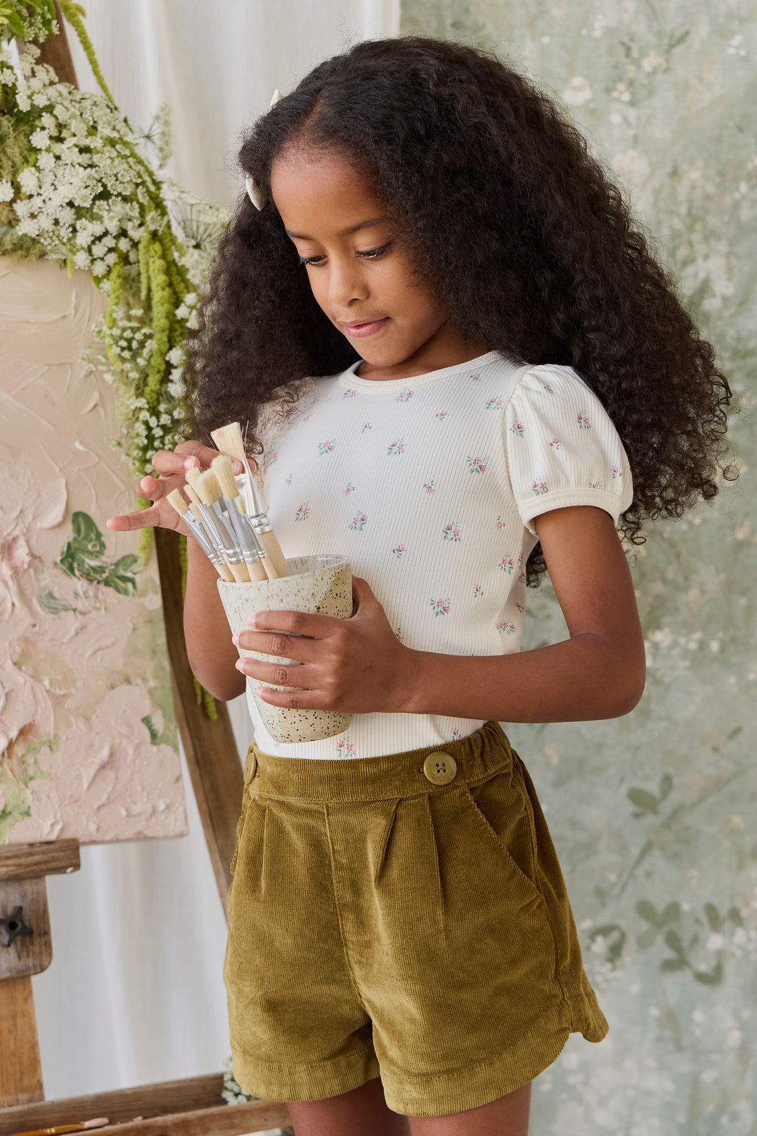 Organic Cotton Rib Astra Top - Emma Whisper Childrens Top from Jamie Kay USA