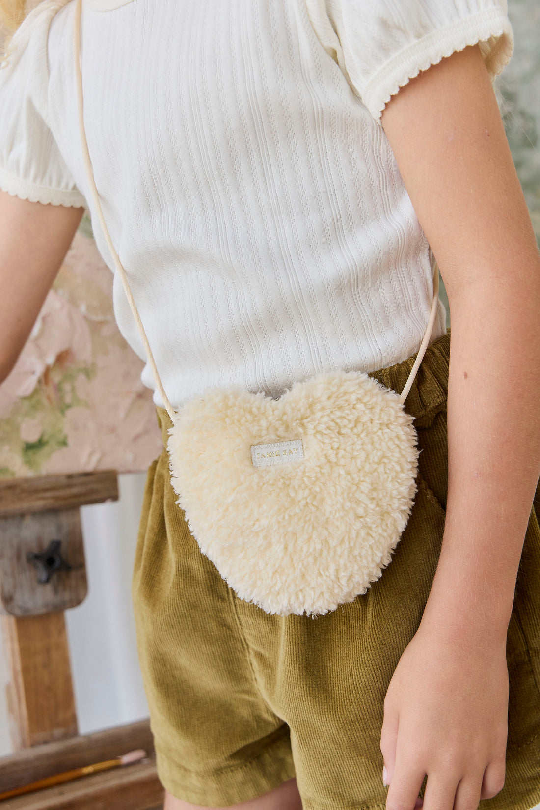 Organic Cotton Pointelle Rhea Top - Parchment Childrens Top from Jamie Kay USA