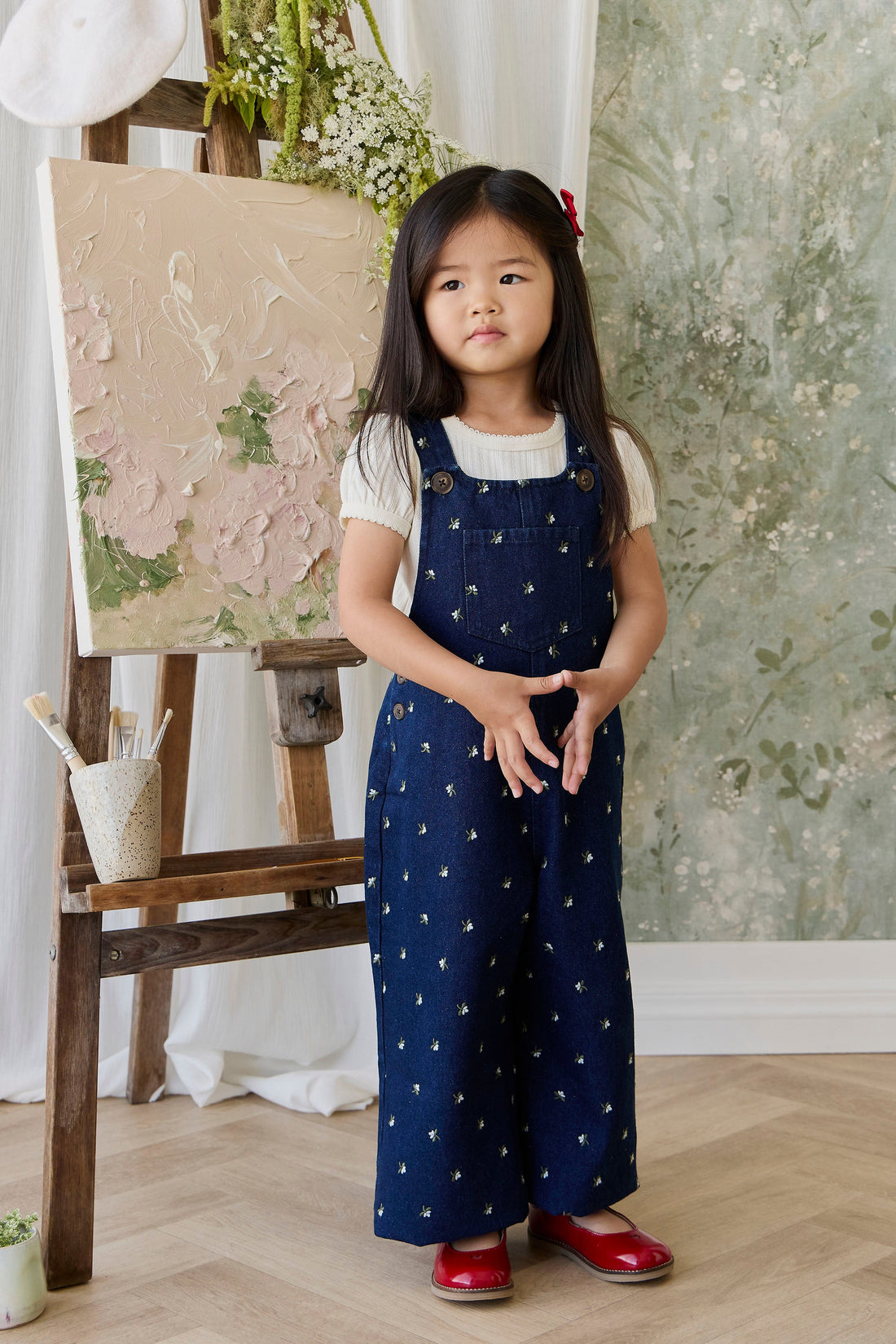 Organic Cotton Pointelle Rhea Top - Parchment Childrens Top from Jamie Kay USA