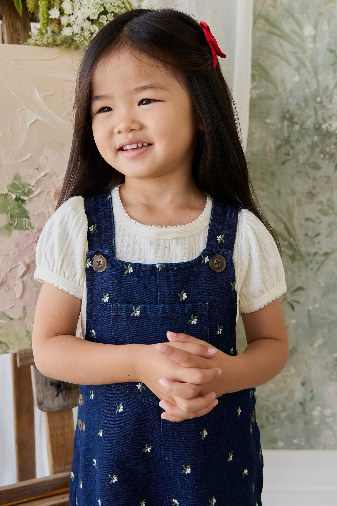 Organic Cotton Pointelle Rhea Top - Parchment Childrens Top from Jamie Kay USA