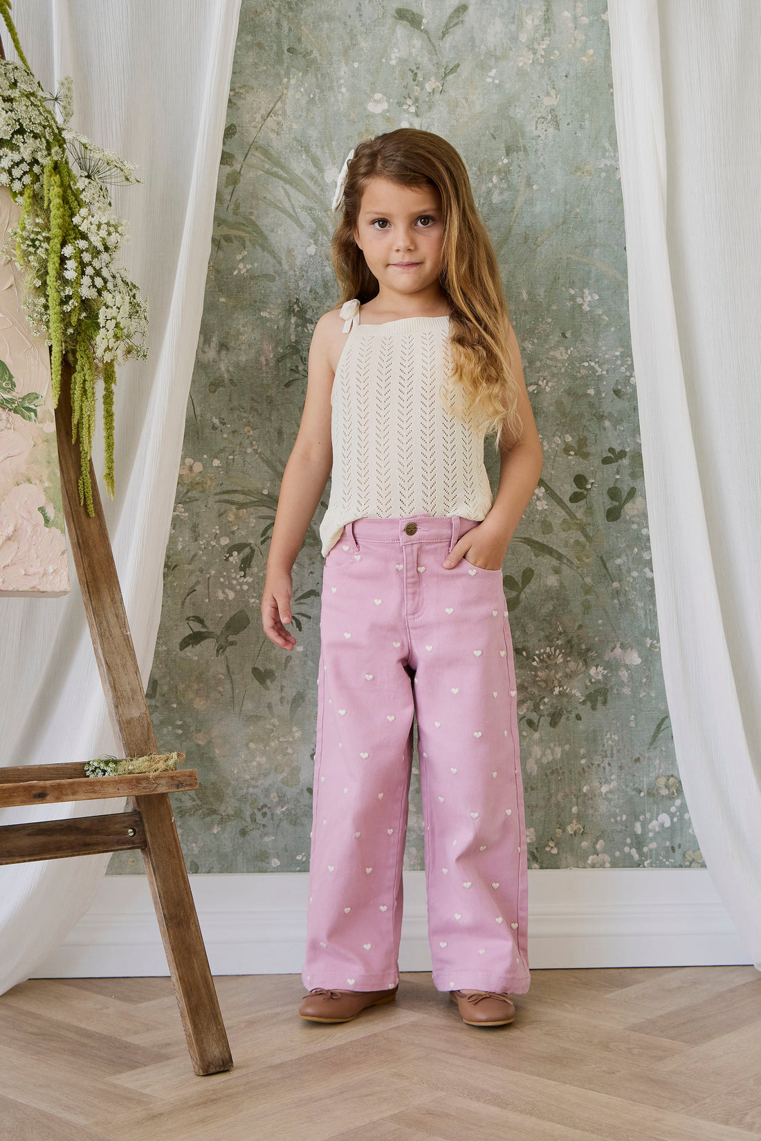 Astra Pant - Petite Heart Orchid Childrens Pant from Jamie Kay USA