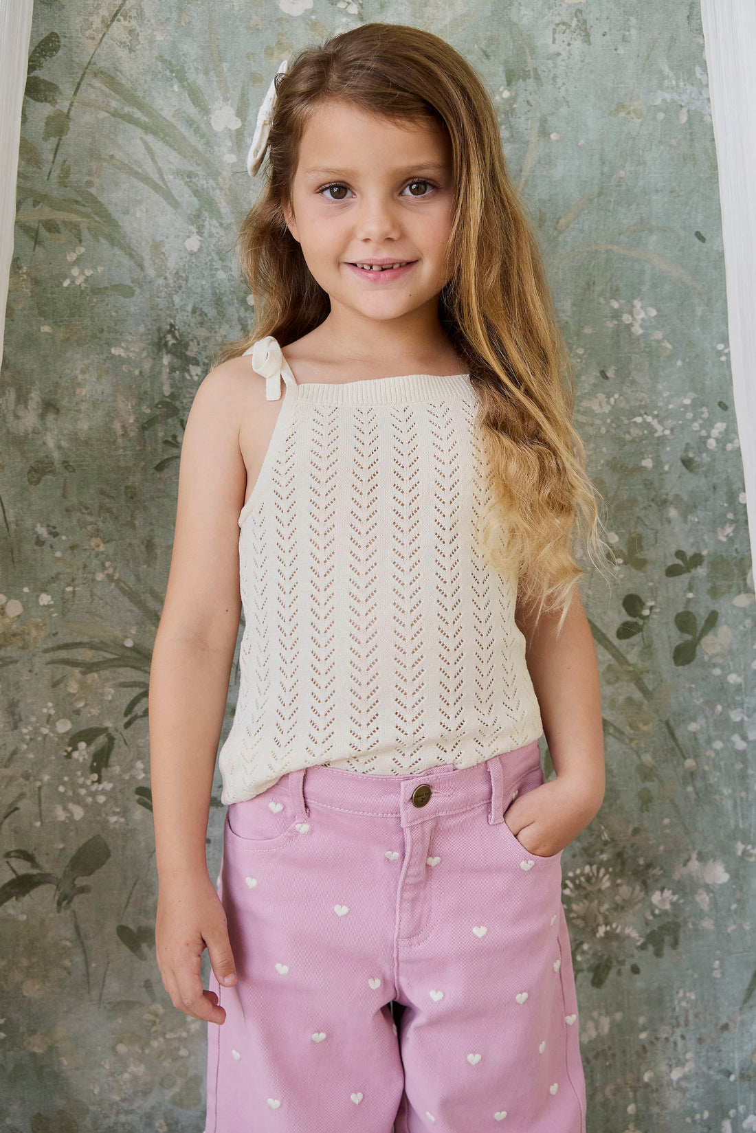 Astra Pant - Petite Heart Orchid Childrens Pant from Jamie Kay USA