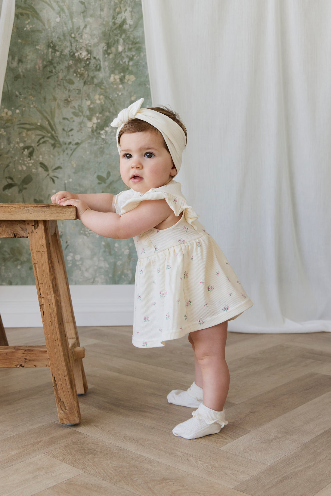 Organic Cotton Rib Elianna Playsuit - Emma Whisper Childrens Playsuit from Jamie Kay USA