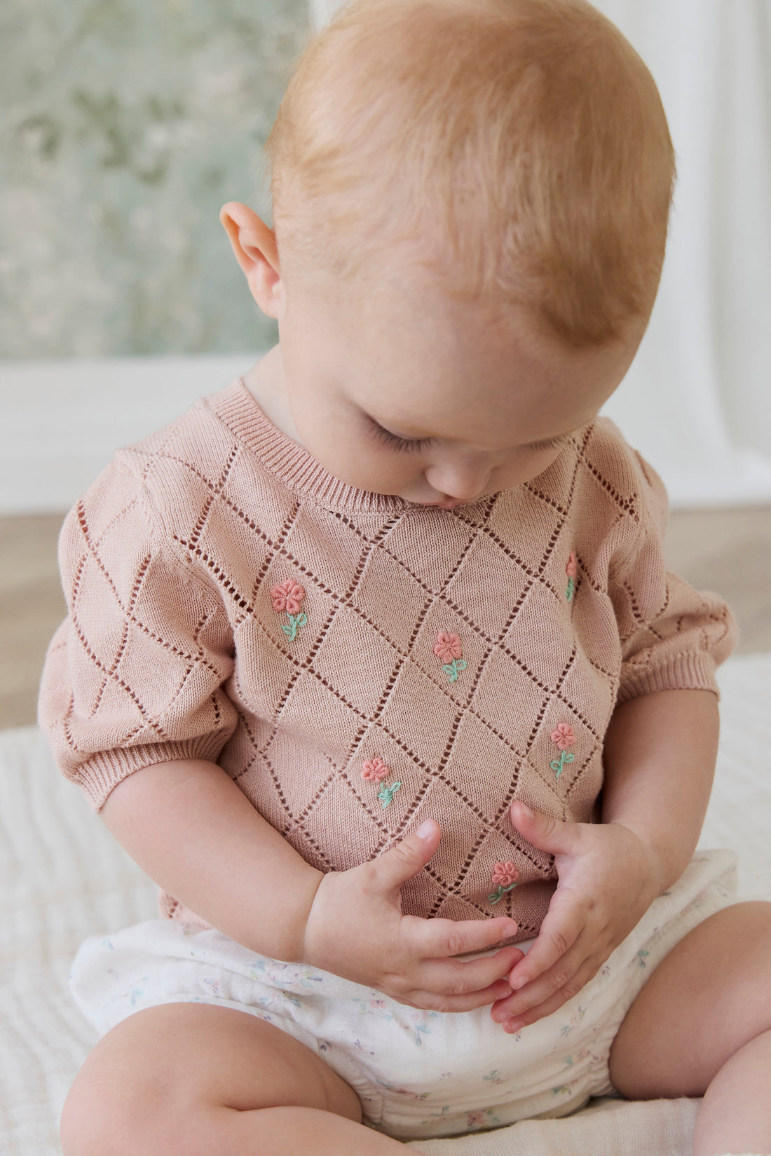 Alexandra Top - Rose Mist Alexandra Flower Childrens Top from Jamie Kay USA